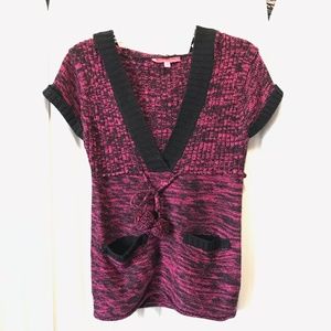 Sweater Hoodie Short Sleeves & Pockets